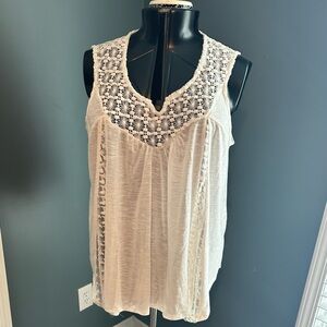 Women's Cream Lace Detail Top